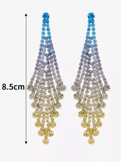Boucles d'oreilles en strass en forme de losange brillant pour femmes 2026