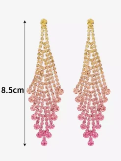 Boucles d'oreilles en strass en forme de losange brillant pour femmes 2026