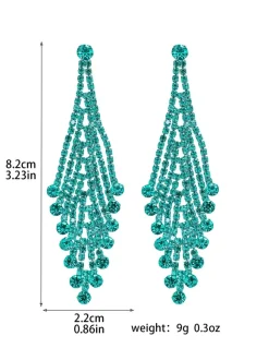 Boucles d'oreilles en strass en forme de losange brillant pour femmes 2026