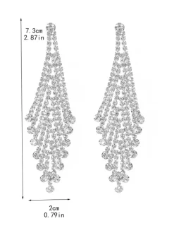Boucles d'oreilles en strass en forme de losange brillant pour femmes 2026