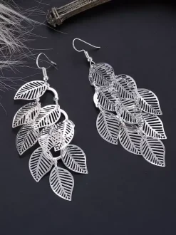 Boucles d'oreilles à feuilles creuses superposées pour femmes 2026