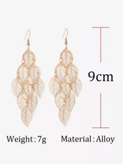 Boucles d'oreilles à feuilles creuses superposées pour femmes 2026