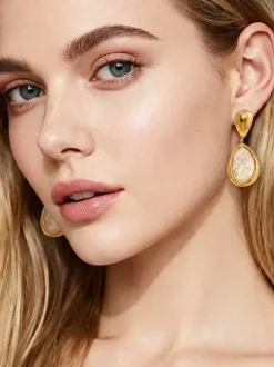 Boucles d'oreilles rose clair pour adulte style européen géométriques bijoux décontractés.