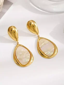 Boucles d'oreilles rose clair pour adulte style européen géométriques bijoux décontractés.