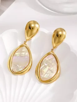 Boucles d'oreilles rose clair pour adulte style européen géométriques bijoux décontractés.