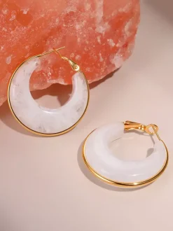 Boucles d'oreilles roses pour adulte style classique géométrique décontracté au quotidien. Bijoux géométriques.