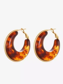 Boucles d'oreilles roses pour adulte style classique géométrique décontracté au quotidien. Bijoux géométriques.