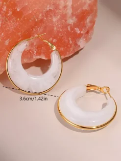 Boucles d'oreilles roses pour adulte style classique géométrique décontracté au quotidien. Bijoux géométriques.