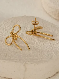 Boucles d'oreilles à tige en or avec n艙ud papillon pour femme 2026