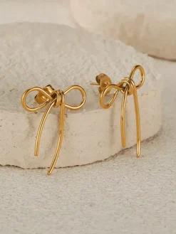 Boucles d'oreilles à tige en or avec n艙ud papillon pour femme 2026