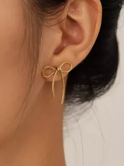 Boucles d'oreilles à tige en or avec n艙ud papillon pour femme 2026