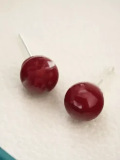 Boucles d'oreilles vintage en perles bordeaux pour femmes 2026