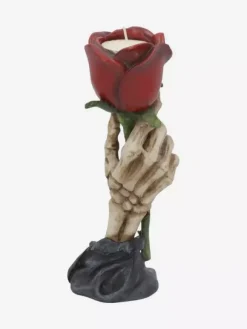 Bougeoir en résine pour Halloween centre de table gothique avec roses effrayantes