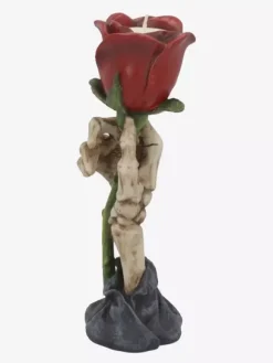 Bougeoir en résine pour Halloween centre de table gothique avec roses effrayantes