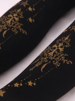 Bourgogne Lolita Collant Ange Croix Dorure Lolita Velours Stocking Déguisements Halloween