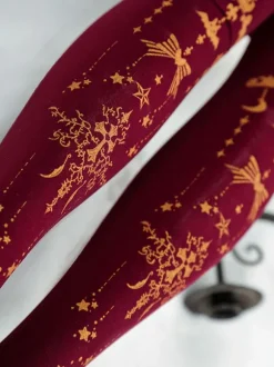 Bourgogne Lolita Collant Ange Croix Dorure Lolita Velours Stocking Déguisements Halloween