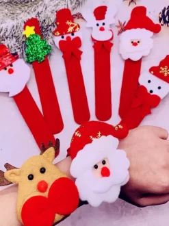 Bracelet à Claquer Bande de Slap Enfant Fille Garçon Jouets de Noël Lumière