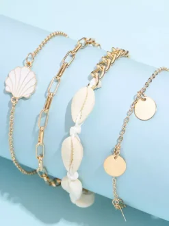 Bracelet de cheville Coquillage Bohème Bijoux pour femmes adultes Accessoires