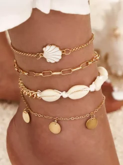 Bracelet de cheville Coquillage Bohème Bijoux pour femmes adultes Accessoires