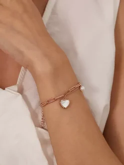 Bracelet en perles d'huîtres en forme de c艙ur pour femme 2026