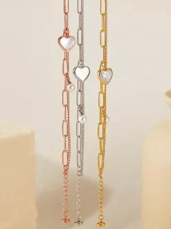 Bracelet en perles d'huîtres en forme de c艙ur pour femme 2026