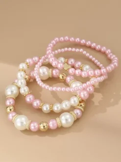Bracelet Perle Harmonieusement Varié Perles Étoiles 4PCS Bracelets