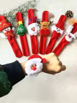Bracelet à Claquer Bande de Slap Enfant Fille Garçon Jouets de Noël Renne