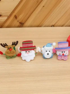 Bracelet à Claquer Bande de Slap Enfant Fille Garçon Jouets de Noël Renne Lumière