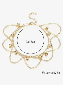 Bracelet de cheville délicat en forme de cloche pour vacances à la plage
