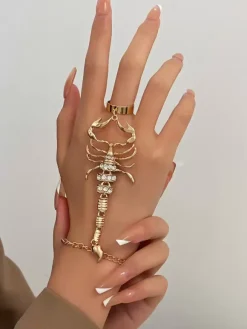 Bracelet Mille-Pattes Bracelet Gothique Strass En Or
