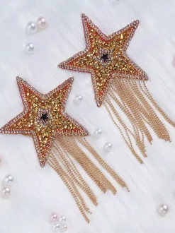 Cache-tétons en dentelle soutien-gorge noir à paillettes Nubra cache-tétons étoiles strass pour une tenue décontractée au quotidien
