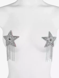 Cache-tétons en dentelle soutien-gorge noir à paillettes Nubra cache-tétons étoiles strass pour une tenue décontractée au quotidien