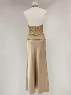 Camisole dorée à col licou pour femmes camisole décontractée