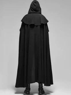Cape à capuche noire unisexe médiévale gothique vampire costume Renaissance
