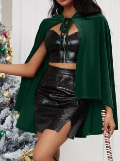 Cape de Noël rouge pour femme - Costumes de vacances