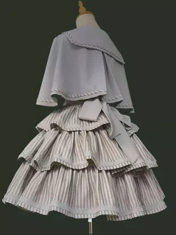 Cape Lolita classique en polyester marron foncé pour vêtements d'extérieur Lolita d'automne