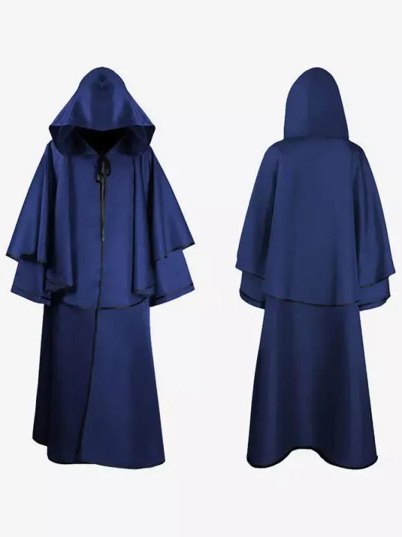 Cape Vintage Déguisement Médiéval Costume Homme Cosplay Rétro Bourgogne