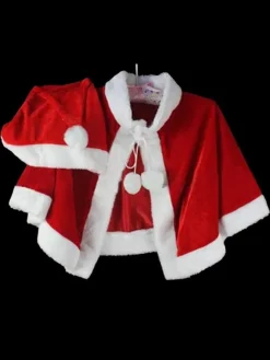 Cape de Noël unisexe Cape en fibre de polyester rouge Bloc de couleur Costumes Cadeaux Noël