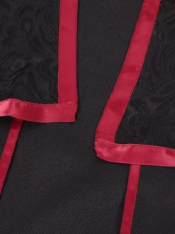Cape en polyester sans manches en jacquard noir vintage avec chaînes vintage costumes rétro pour homme