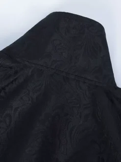 Cape en polyester sans manches en jacquard noir vintage avec chaînes vintage costumes rétro pour homme