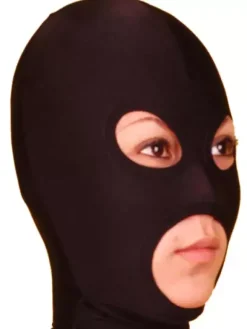 Capuche en lycra spandex noire bouche ouverte Déguisements Halloween