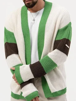 Cardigan Décontracté Pour Hommes Pulls Manches Longues Confortable Vert
