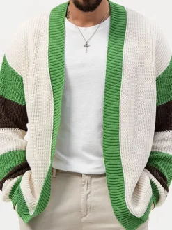 Cardigan Décontracté Pour Hommes Pulls Manches Longues Confortable Vert