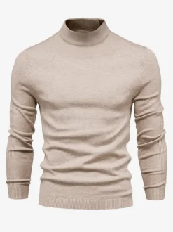 Cardigan Homme Pull Homme Tricot Col Montant Automne Bordeaux Abricot
