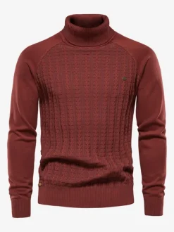 Cardigan Homme Pull Homme Tricot Col Haut Hiver Gris Foncé