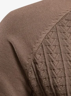 Cardigan Homme Pull Homme Tricot Col Haut Hiver Gris Foncé