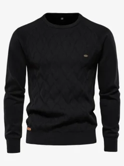 Cardigan Homme Pull Maille Col Rond Automne Printemps Kaki