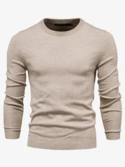 Cardigan Homme Pull Maille Col Rond Automne Printemps Marine Foncé Blanc