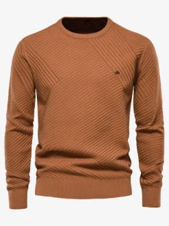 Cardigan Homme Pull Maille Col Rond Automne Hiver Vert Abricot