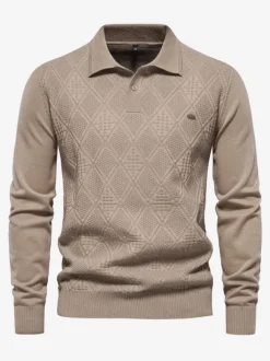 Cardigan Homme Pull Tricot Col Rabattu Hiver Noir Bleu